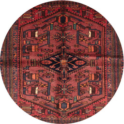 Square Machine Washable Traditional Brown Red Rug, wshtr288