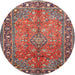 Round Traditional Camel Brown Persian Rug, tr2890