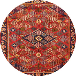 Round Traditional Rust Pink Persian Rug, tr2895