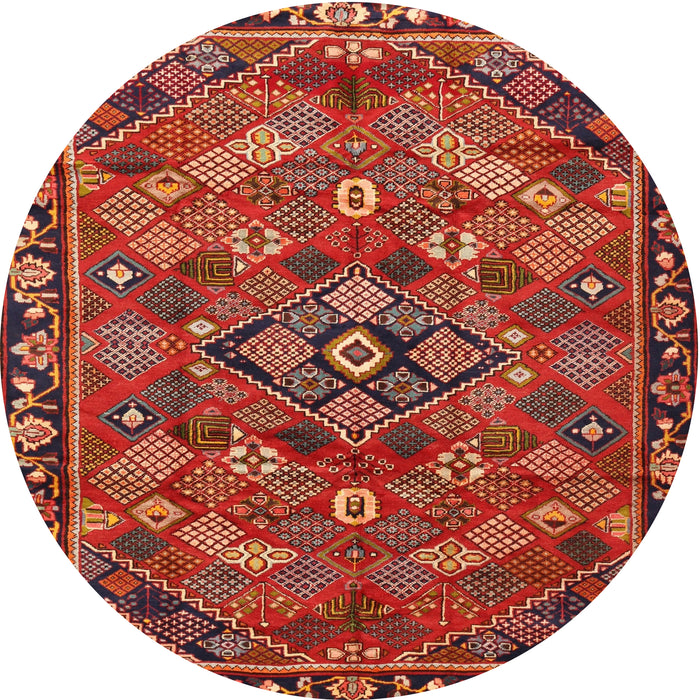 Round Traditional Rust Pink Persian Rug, tr2895