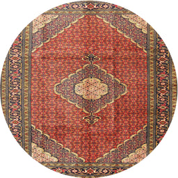 Round Traditional Red Medallion Rug, tr2896