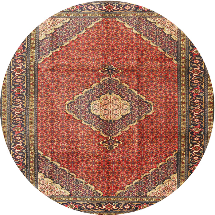 Square Machine Washable Traditional Tomato Red Rug, wshtr2896