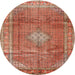 Round Traditional Sand Brown Persian Rug, tr2898