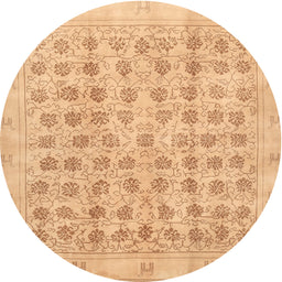 Square Machine Washable Traditional Orange Rug, wshtr289