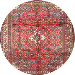 Round Traditional Light Copper Gold Persian Rug, tr2901