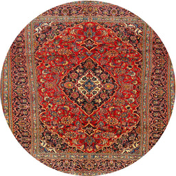 Square Machine Washable Traditional Tomato Red Rug, wshtr2902