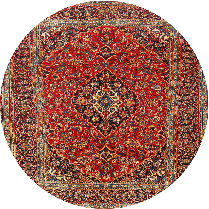 Square Machine Washable Traditional Tomato Red Rug, wshtr2902