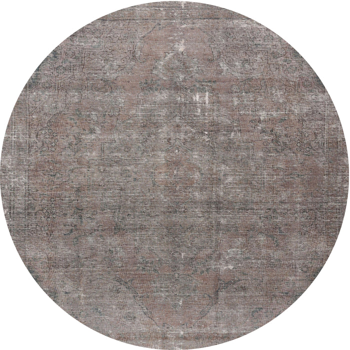 Round Traditional Rosy Brown Pink Persian Rug, tr2905