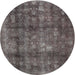 Round Traditional Granite Gray Persian Rug, tr2906