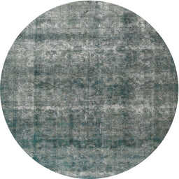 Round Traditional Gray Persian Rug, tr2907
