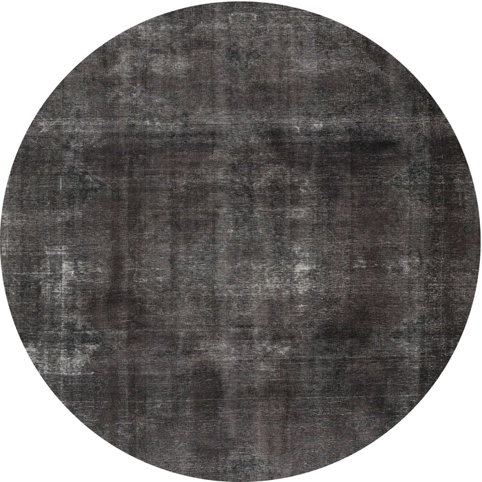 Square Machine Washable Traditional Carbon Gray Rug, wshtr2910