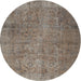 Round Traditional Brown Persian Rug, tr2911