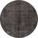 Round Traditional Carbon Gray Persian Rug, tr2913