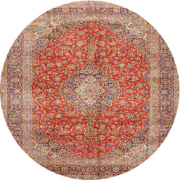 Square Machine Washable Traditional Red Rug, wshtr2917