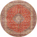 Square Machine Washable Traditional Red Rug, wshtr2917