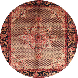 Square Machine Washable Traditional Saffron Red Rug, wshtr291