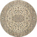 Round Traditional Brown Persian Rug, tr2922