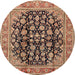 Round Traditional Sandy Brown Persian Rug, tr2924