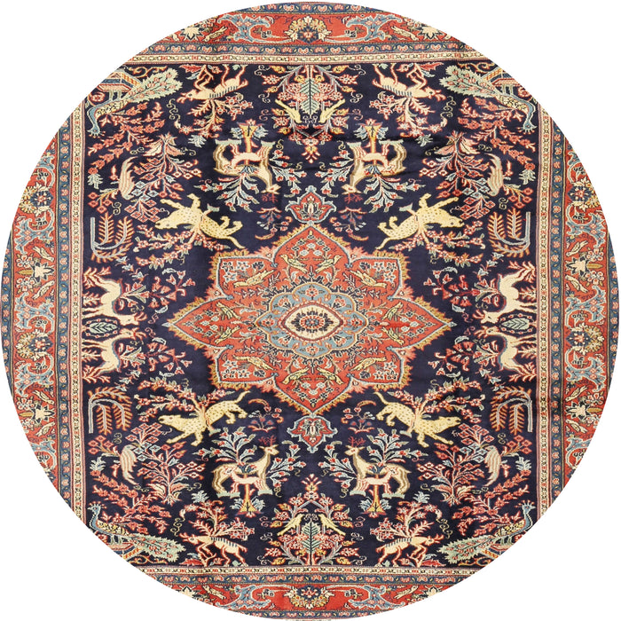 Square Machine Washable Traditional Sepia Brown Rug, wshtr2925