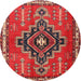 Round Traditional Rust Pink Persian Rug, tr2927