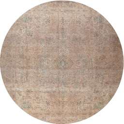 Square Machine Washable Traditional Orange Salmon Pink Rug, wshtr2932