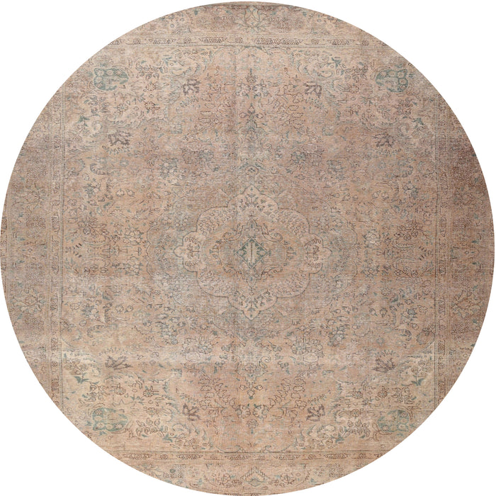 Square Machine Washable Traditional Orange Salmon Pink Rug, wshtr2932