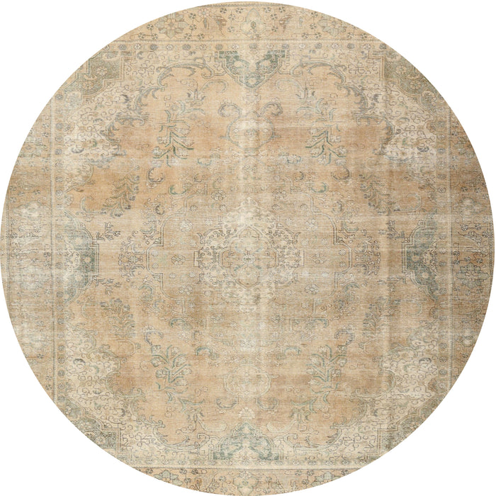 Round Traditional Brown Persian Rug, tr2933