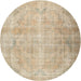 Round Traditional Brown Persian Rug, tr2933