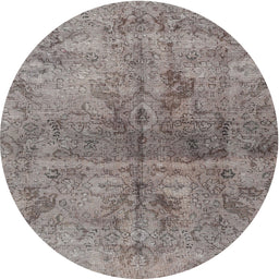 Square Machine Washable Traditional Silver Pink Rug, wshtr2934