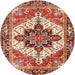 Square Machine Washable Traditional Sandy Brown Rug, wshtr2940