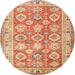 Square Machine Washable Traditional Red Rug, wshtr2942