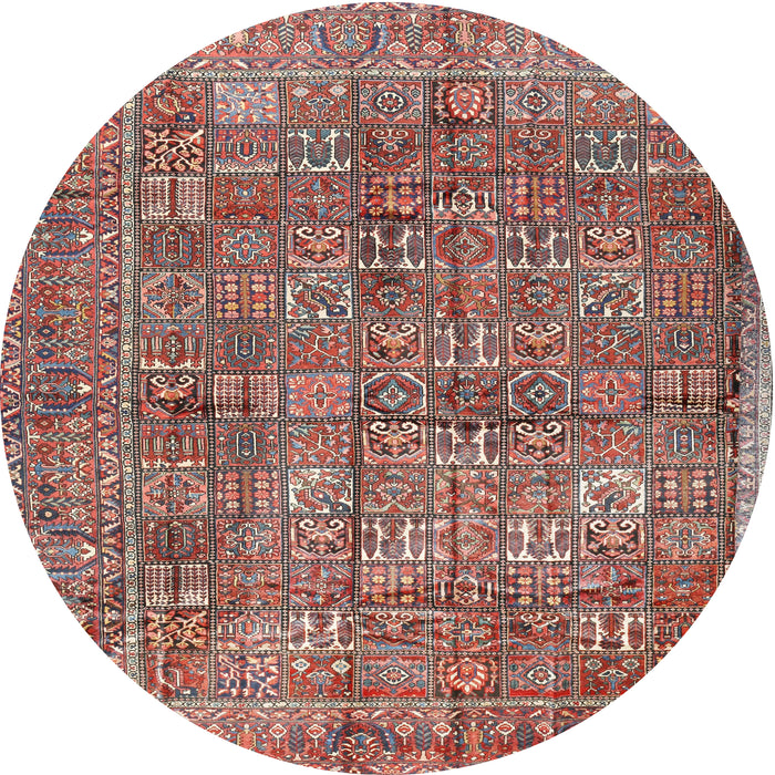 Round Traditional Brown Red Persian Rug, tr2944