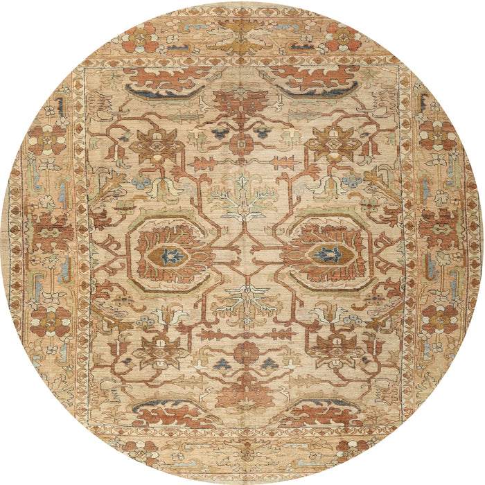 Round Traditional Chocolate Brown Persian Rug, tr2946