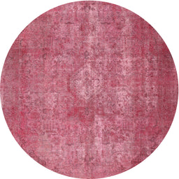 Square Machine Washable Traditional Raspberry Red Rug, wshtr2953