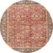 Square Machine Washable Traditional Brown Rug, wshtr2954