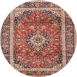 Square Machine Washable Traditional Saffron Red Rug, wshtr2955