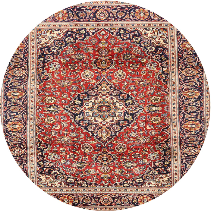 Square Machine Washable Traditional Saffron Red Rug, wshtr2955