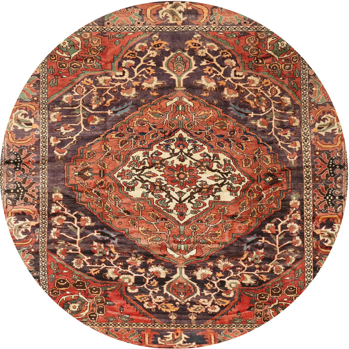 Round Traditional Red Persian Rug, tr2958