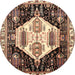 Round Traditional Bakers Brown Persian Rug, tr2959
