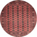 Round Traditional Red Southwestern Rug, tr295