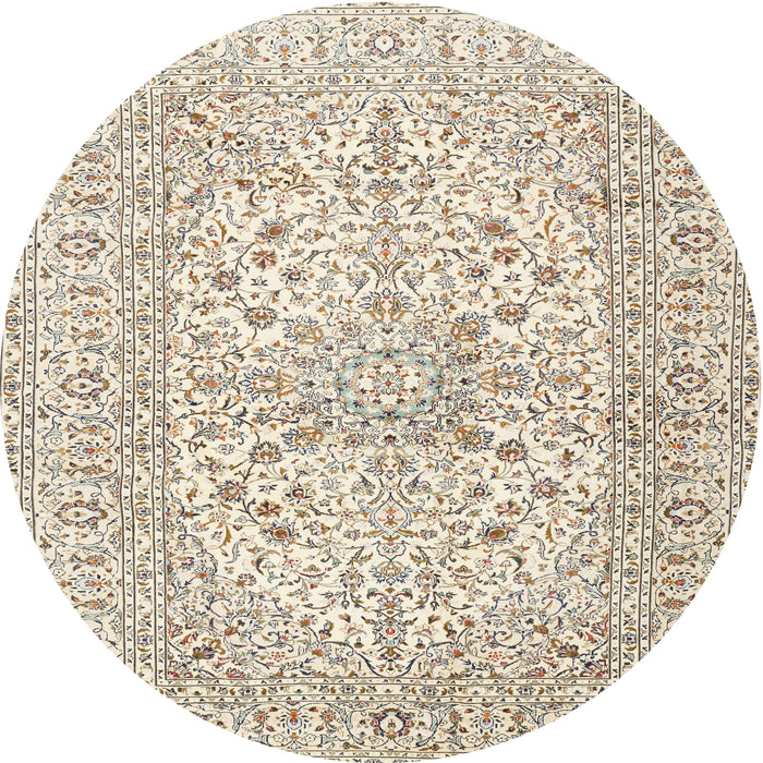 Round Traditional Brown Persian Rug, tr2961