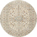 Round Traditional Brown Persian Rug, tr2961
