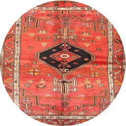 Square Machine Washable Traditional Mango Orange Rug, wshtr2963