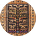 Round Traditional Bakers Brown Persian Rug, tr2964