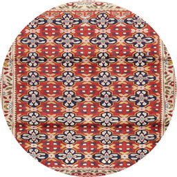 Square Machine Washable Traditional Fire Brick Red Rug, wshtr2966