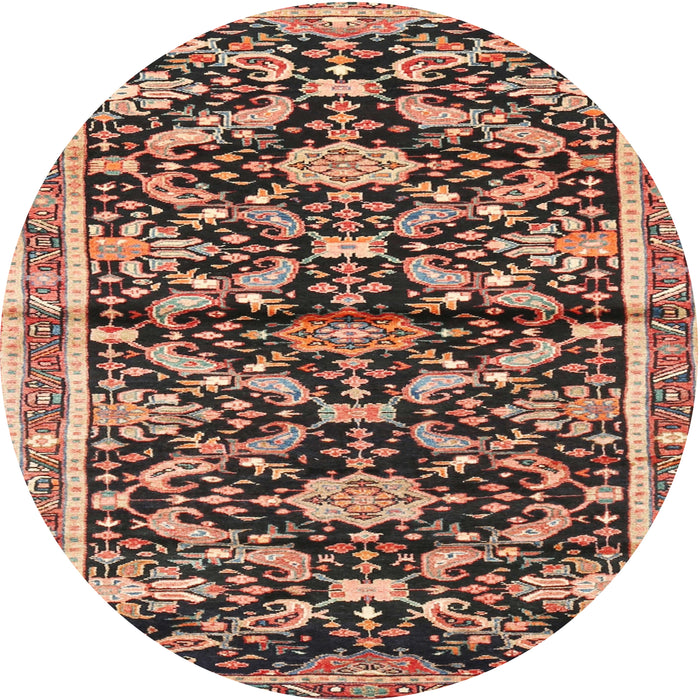 Round Traditional Tangerine Pink Animal Rug, tr2969