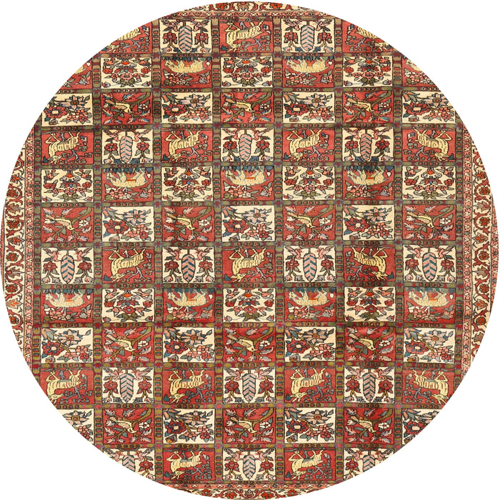 Round Traditional Red Persian Rug, tr2970