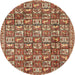 Round Traditional Red Persian Rug, tr2970