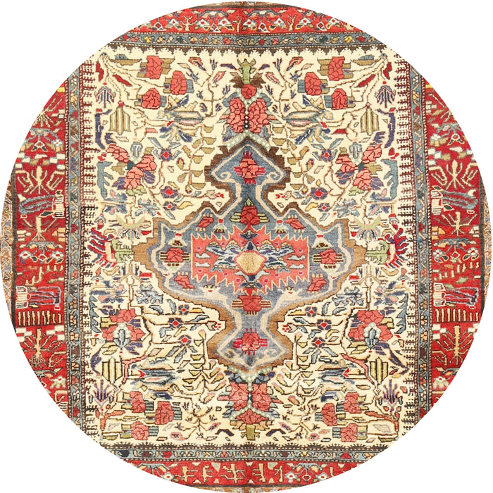 Round Traditional Brown Persian Rug, tr2971