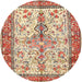 Round Traditional Brown Persian Rug, tr2971